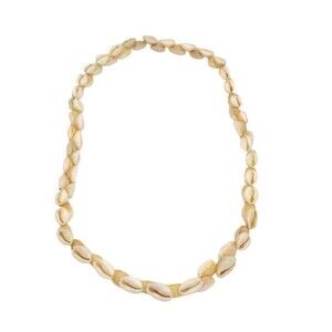 Cowrie Lei necklace Cream and Tan Sea shell Wedding Boho Beach Wear Shiny